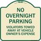 Signmission No Overnight Parking Violators Towed Away Vehicle Owners Expense Alum, 18" L, 18" H, TG-1818-23831 A-DES-TG-1818-23831 - alternate 1